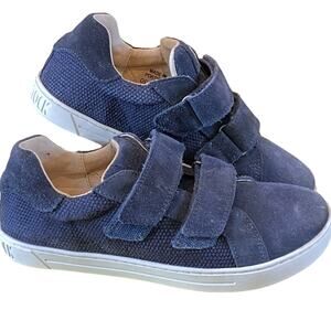 Birkenstock Porto HL Sneakers Kids 3 Blue Suede Leather Casual Dressy Play Basic